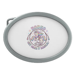 Unicorn Rodeo but Make It Magical Funny Cute Gift Belt Buckle