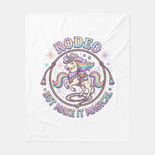Unicorn Rodeo but Make It Magical Funny Cute Gift Fleece Blanket