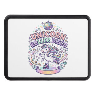 Unicorn Roller Disco Graphic Design T-Shirt Design Hitch Cover