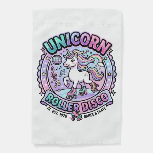 Unicorn Roller Disco POD Ready Marketplace Artwork Garden Flag