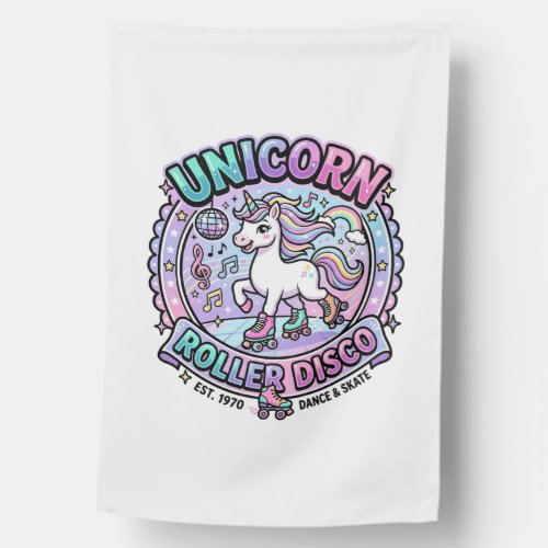 Unicorn Roller Disco POD Ready Marketplace Artwork House Flag