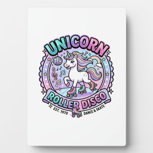 Unicorn Roller Disco POD Ready Marketplace Artwork Plaque