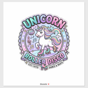Unicorn Roller Disco POD Ready Marketplace Artwork Sticker