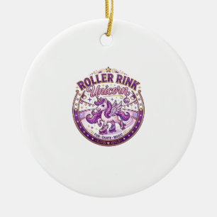 Unicorn Roller Rink Unicorn POD Ready Merch Design Ceramic Ornament