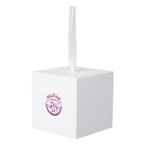 Unicorn Roller Rink Unicorn POD Ready Merch Design Cube Ornament
