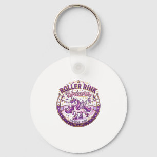Unicorn Roller Rink Unicorn POD Ready Merch Design Keychain