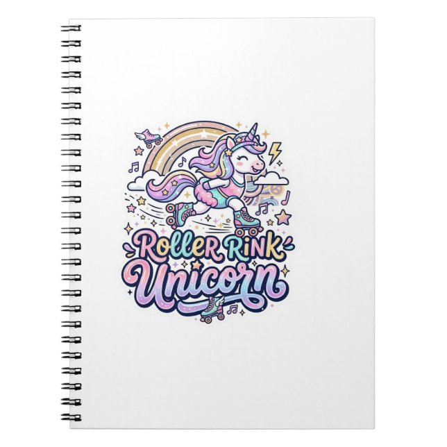 Unicorn Roller Rink Unicorn Premium Vector Sticker Notebook (Front)