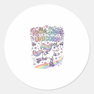 Unicorn Roller Skates Unicorn Playful Sticker and
