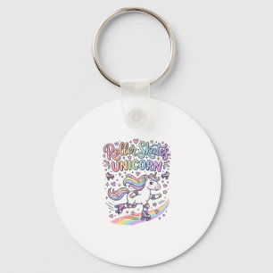 Unicorn Roller Skates Unicorn Playful Sticker and  Keychain