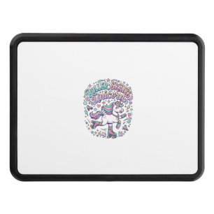 Unicorn Roller Skates Unicorn Retro Style Graphic Hitch Cover