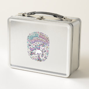 Unicorn Roller Skates Unicorn Retro Style Graphic Metal Lunch Box