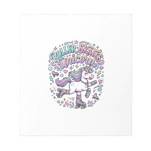 Unicorn Roller Skates Unicorn Retro Style Graphic Notepad