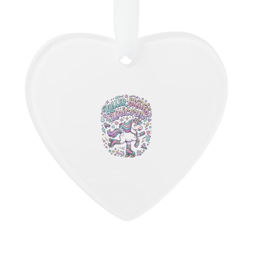 Unicorn Roller Skates Unicorn Retro Style Graphic  Ornament