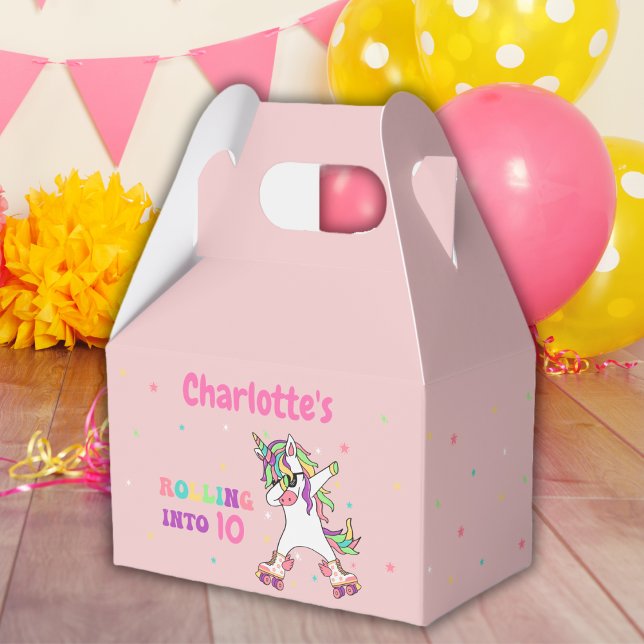 Unicorn Roller Skating Rolling into Birthday Favor Boxes (Creator Uploaded)