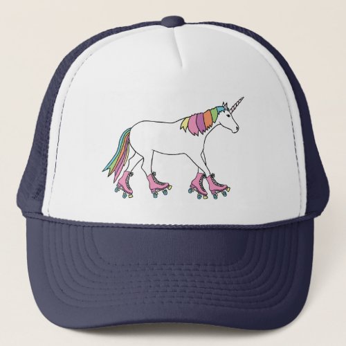 Unicorn Rollerskating Trucker Hat