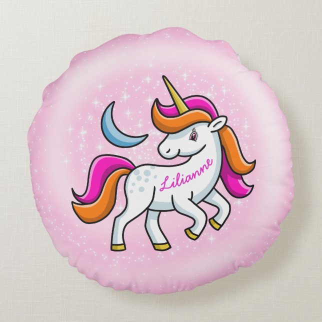 Unicorn Round Pillow (Back)