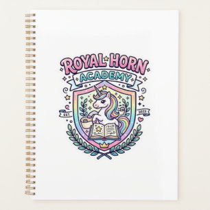 Unicorn Royal Horn Academy Bold Typography Print o Planner