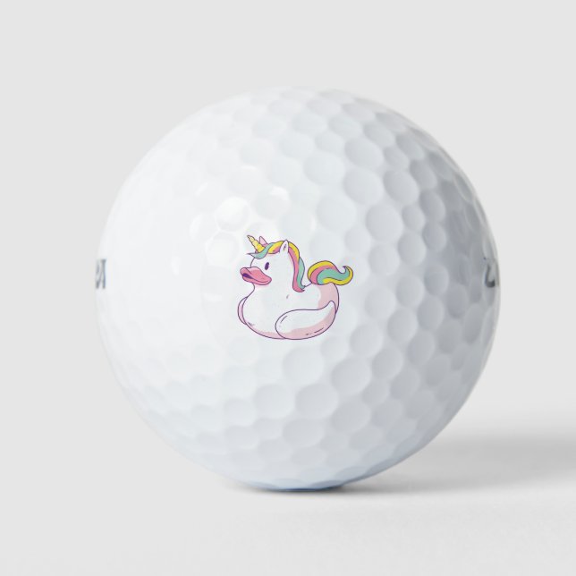 Unicorn Rubber Duck Golf Balls (Front)