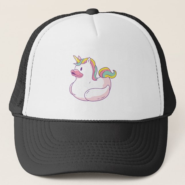 Unicorn Rubber Duck Trucker Hat (Front)