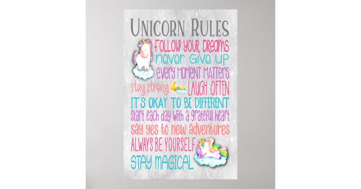 unicorn-rules-motivational-quotes-24x36-poster-zazzle