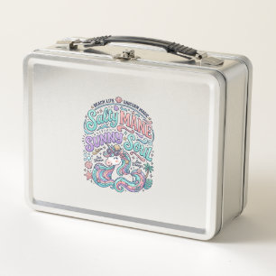 Unicorn Salty Mane Sunny Soul Retro Style T-Shirt Metal Lunch Box