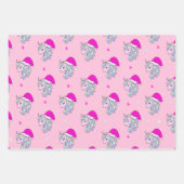 Unicorn Santa Christmas gift wrapping paper  (Front 3)
