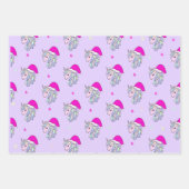 Unicorn Santa Christmas gift wrapping paper  (Front 2)