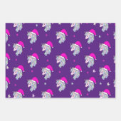 Unicorn Santa Christmas gift wrapping paper  (Front)