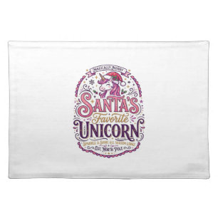 Unicorn Santa's Favorite Unicorn Cloth Placemat