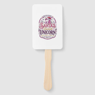 Unicorn Santa's Favorite Unicorn Hand Fan