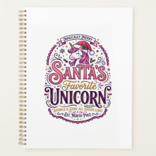 Unicorn Santa's Favorite Unicorn Planner