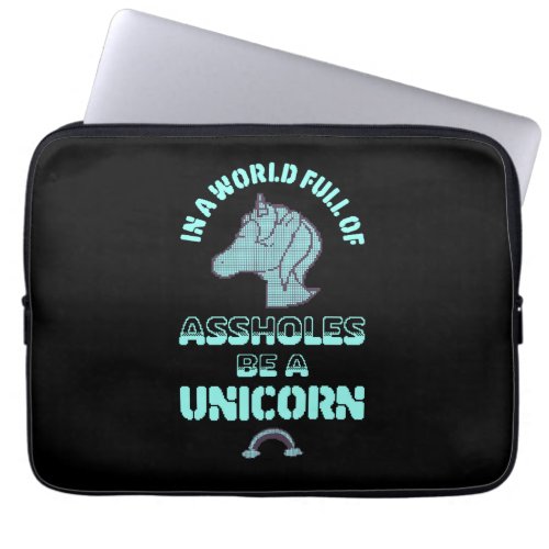 Unicorn Saying Pixel Art Humor Fun Laptop Sleeve