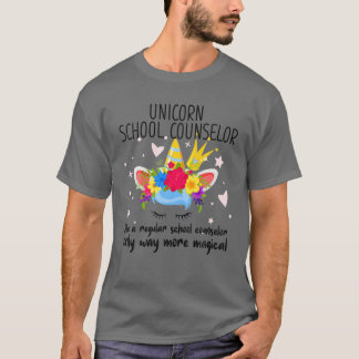 Unicorn School Counselor Teacher Appreciation T-Shirt