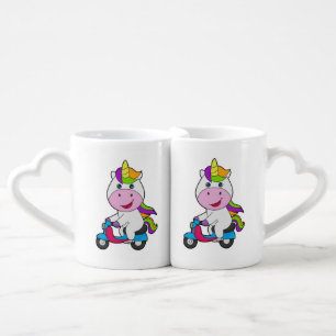 Unicorn Scooter Coffee Mug Set