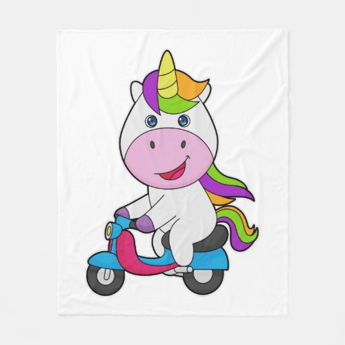 Unicorn Scooter Fleece Blanket