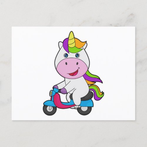 Unicorn Scooter Postcard