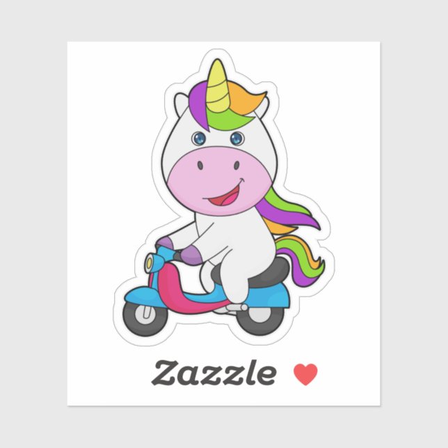 Unicorn Scooter Sticker (Sheet)