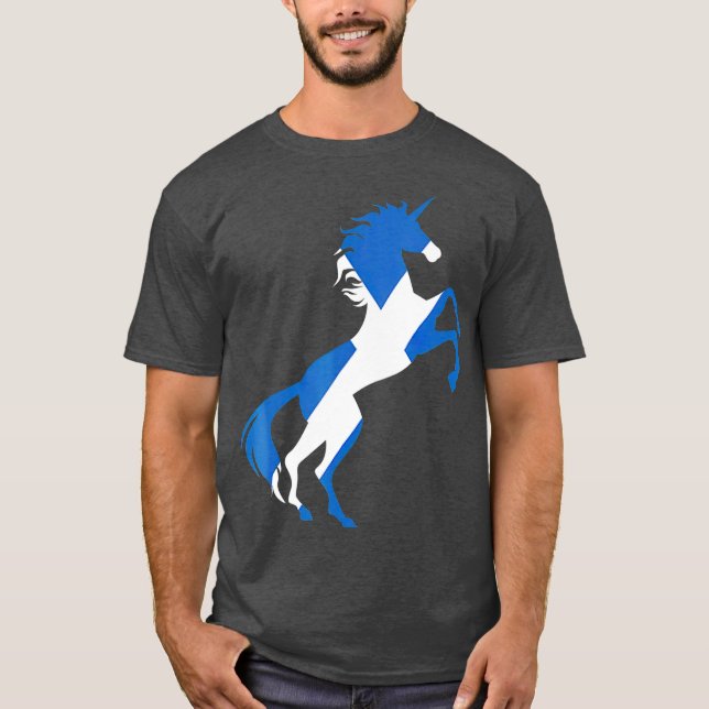 Unicorn Scotland Flag  Magical Unicorn Scottish T-Shirt (Front)