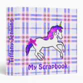 Golden Unicorn Pink scrapbook binder