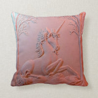 Unicorn Sculptured Throw Pillow by Sharles