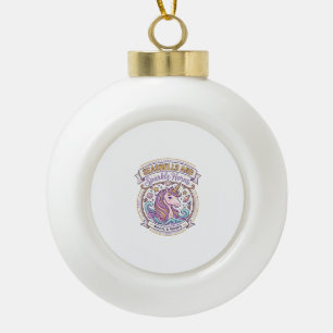 Unicorn Seashells and Sparkle Horns POD Ready Zazz Ceramic Ball Christmas Ornament