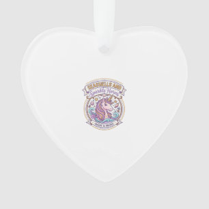 Unicorn Seashells and Sparkle Horns POD Ready Zazz Ornament