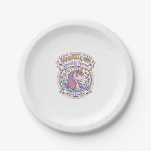 Unicorn Seashells and Sparkle Horns POD Ready Zazz Paper Plates