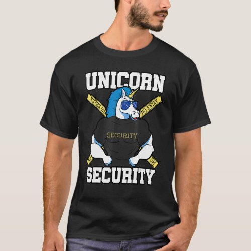 Unicorn Security Birthday  Brother Dad Mens Boys P T_Shirt