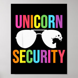 Unicorn Security Birthday Family Halloween Costume Poster