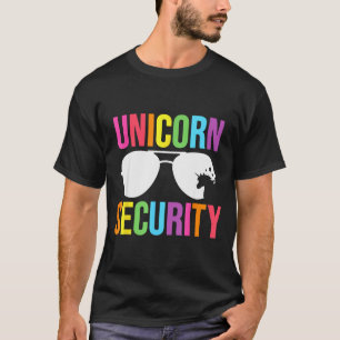 Unicorn Security Birthday Family Halloween Costume T-Shirt