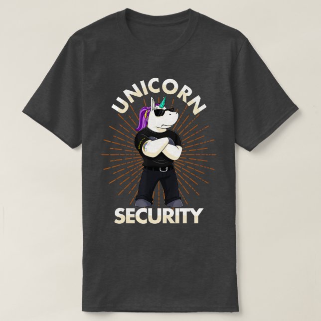 Unicorn Security Birthday Mens Boys Dad Gift  T-Shirt (Design Front)