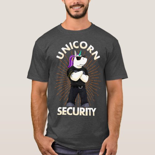 Unicorn Security Birthday Mens Boys Dad Gift  T_Shirt