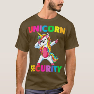 Unicorn Security Funny Birthday Girl Gifts Dad Mom T-Shirt