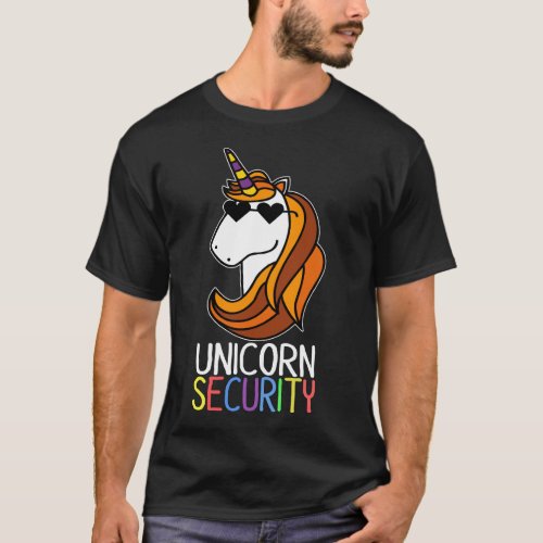 Unicorn Security Funny Easy Halloween Costume Gift T_Shirt